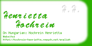 henrietta hochrein business card